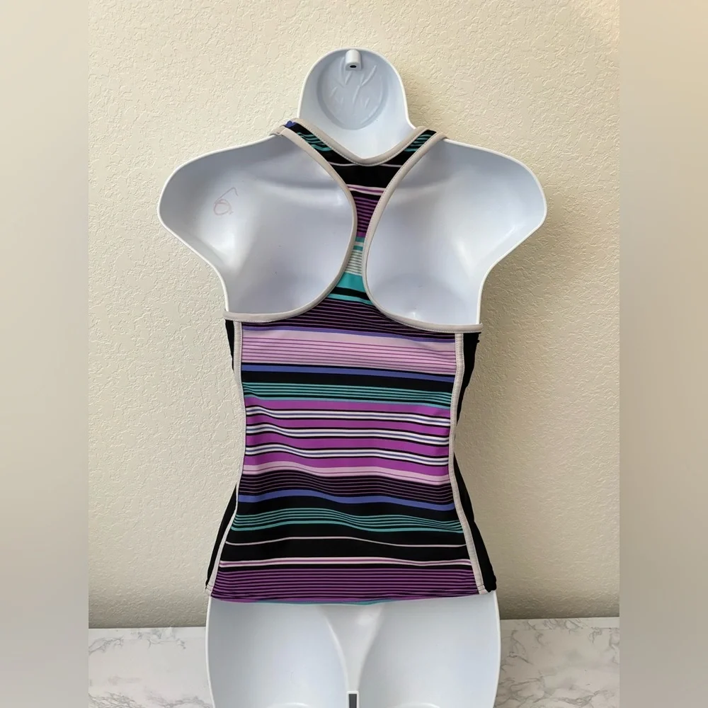 ZeroXposure Tankini Swim Suit Top Blue Purple Stripes Womens 6 Summer Pool​​ - Picture 3 of 6